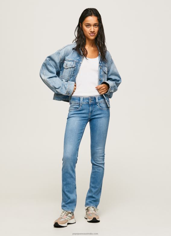 Women Denim Pepe Jeans New Gen Midrise Regular Fit Jeans 60J4013 - Image 1