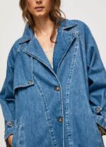 Women Denim Pepe Jeans Oversized Denim Trench Coat 60J40108 - Image 3