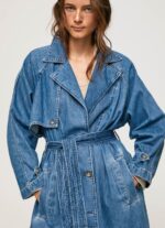 Women Denim Pepe Jeans Oversized Denim Trench Coat 60J40108 - Image 4