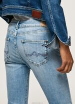 Women Denim Pepe Jeans Pixie Midrise Skinny Fit Jeans 60J4042 - Image 5