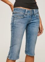 Women Denim Pepe Jeans Regular Fit 3/4 Denim Shorts 60J40508 - Image 3