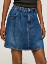 Women Denim Pepe Jeans Short Cotton Denim Skirt 60J4099 - Image 3