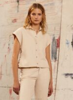 Women Denim Pepe Jeans Short Sleeved Denim Shirt 60J40339