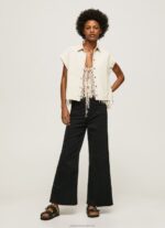 Women Denim Pepe Jeans Short Sleeved Denim Shirt 60J40339 - Image 3