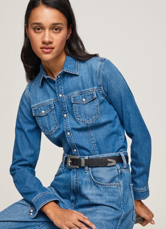 women_denim_pepe_jeans_slim_fit_denim_shirt_60j40320.jpg Women Denim Pepe Jeans Slim Fit Denim Shirt 60J40320 - Image 1
