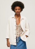Women Denim Pepe Jeans Striped Print Denim Overshirt 60J40353