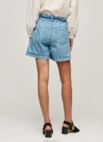 Women Denim Pepe Jeans Striped Print Denim Shorts 60J40478 - Image 5