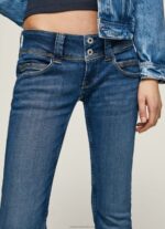 Women Denim Pepe Jeans Venus Straight Fit Low Waist Jeans 60J405 - Image 3