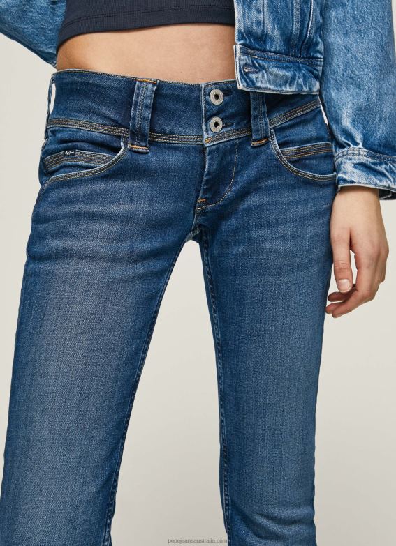 Women Denim Pepe Jeans Venus Straight Fit Low Waist Jeans 60J405 - Image 3
