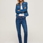 Women Denim Pepe Jeans Violet Mom Carrot Fit High Waist Jeans 60J4081