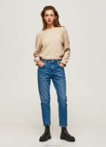 Women Denim Pepe Jeans Violet Mom Carrot Fit High Waist Jeans 60J4082