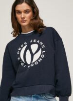 Women Dulwich Pepe Jeans Circular Logo Cotton Jumper 60J40279 - Image 3