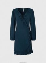 Women Dulwich Pepe Jeans Esha Wrapping Short Dress 60J40158 - Image 5