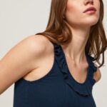Women Dulwich Pepe Jeans Frilled Neckline T-Shirt 60J40441