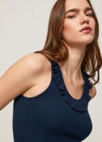 Women Dulwich Pepe Jeans Frilled Neckline T-Shirt 60J40441