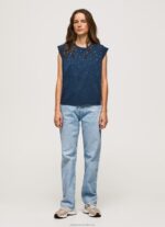 Women Dulwich Pepe Jeans Marbled Armhole-Sleeved T-Shirt 60J40406 - Image 2