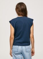Women Dulwich Pepe Jeans Marbled Armhole-Sleeved T-Shirt 60J40406 - Image 4