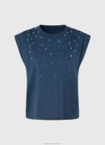 Women Dulwich Pepe Jeans Marbled Armhole-Sleeved T-Shirt 60J40406 - Image 5