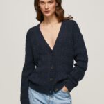 Women Dulwich Pepe Jeans Openwork Cardigan With V Neckline 60J40239