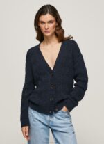 Women Dulwich Pepe Jeans Openwork Cardigan With V Neckline 60J40239