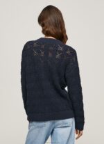 Women Dulwich Pepe Jeans Openwork Cardigan With V Neckline 60J40239 - Image 4