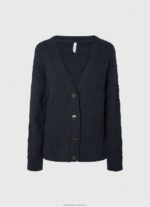 Women Dulwich Pepe Jeans Openwork Cardigan With V Neckline 60J40239 - Image 5