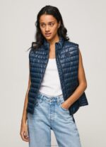 Women Dulwich Pepe Jeans Rubber Patch Logo Padded Waistcoat 60J40118 - Image 2