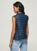 Women Dulwich Pepe Jeans Rubber Patch Logo Padded Waistcoat 60J40118 - Image 4