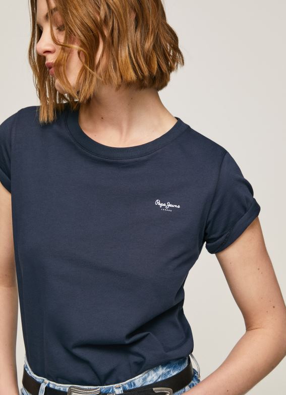Women Dulwich Pepe Jeans Short-Sleeved Cotton T-Shirt 60J40430 - Image 3