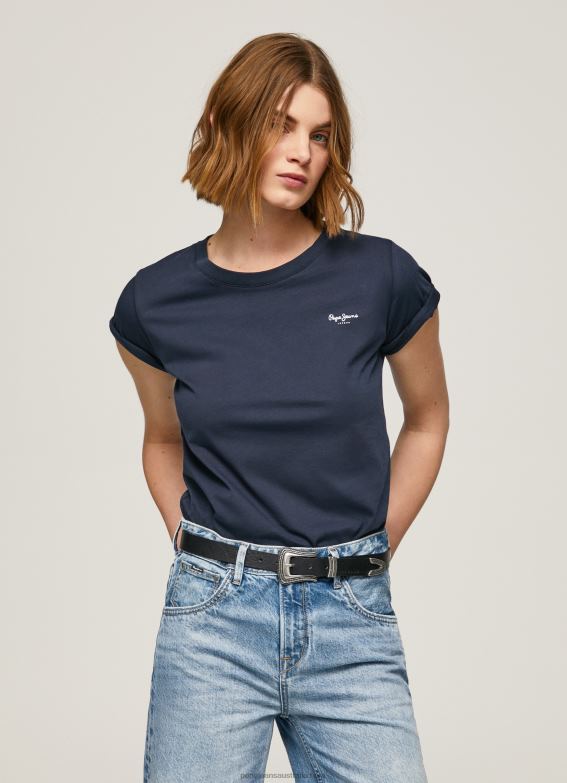 women_dulwich_pepe_jeans_short_sleeved_cotton_t_shirt_60j40430.jpg Women Dulwich Pepe Jeans Short-Sleeved Cotton T-Shirt 60J40430 - Image 1