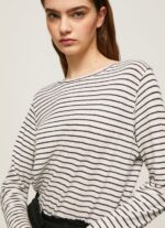 Women Dulwich Pepe Jeans Striped Long Sleeved T-Shirt 60J40436 - Image 3