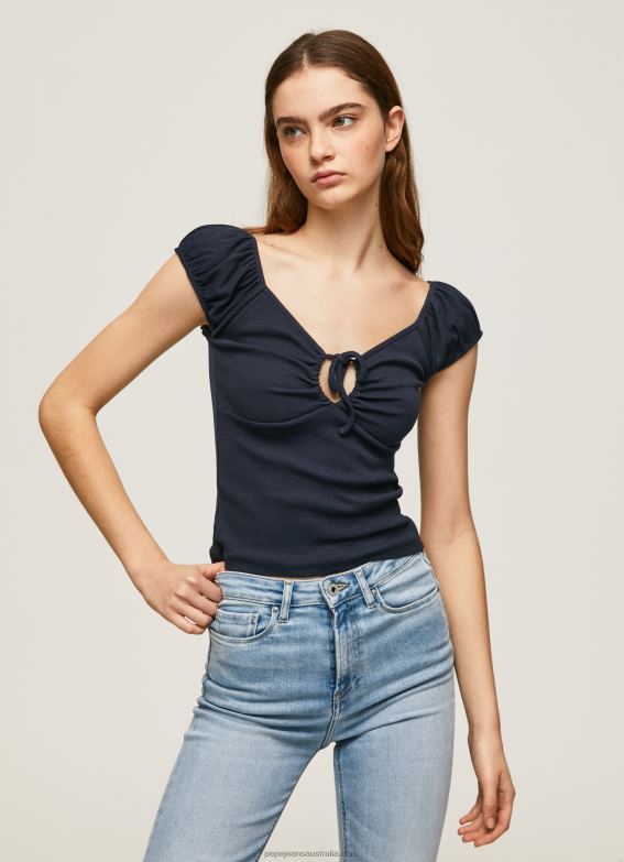 women_dulwich_pepe_jeans_sweetheart_neckline_t_shirt_60j40438.jpg Women Dulwich Pepe Jeans Sweetheart Neckline T-Shirt 60J40438 - Image 1