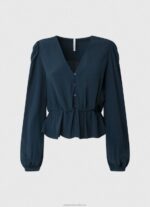 Women Dulwich Pepe Jeans V-Neck Cropped Fit Top 60J40325 - Image 5