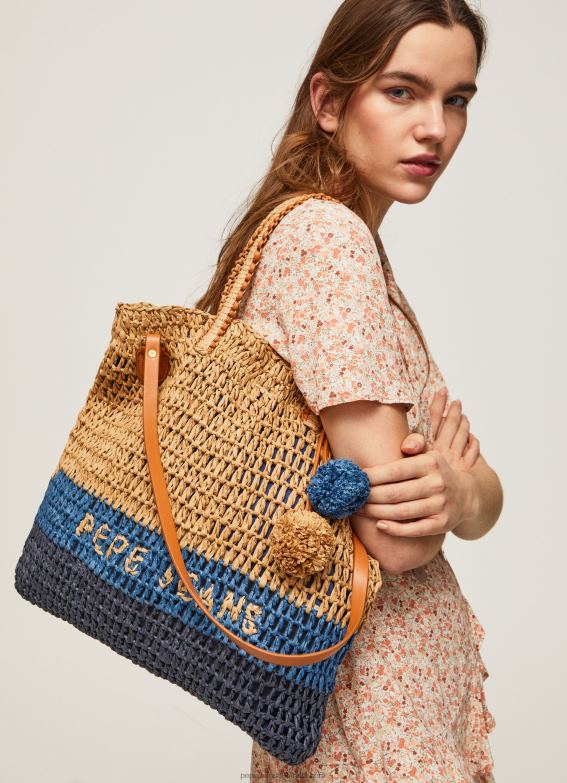 women_dulwich_pepe_jeans_woven_straw_tote_bag_60j40745.jpg Women Dulwich Pepe Jeans Woven Straw Tote Bag 60J40745 - Image 1