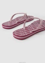 Women Dusty Red Pepe Jeans Rake Play Beach Flip Flops 60J40698 - Image 4