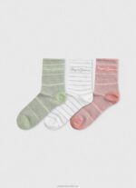 Women Ecru Pepe Jeans 3Pack Striped Socks 60J40565