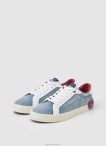 Women Factory Blue Pepe Jeans Kenton Denim Canvas Sneakers 60J40627 - Image 3
