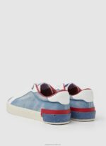 Women Factory Blue Pepe Jeans Kenton Denim Canvas Sneakers 60J40627 - Image 4