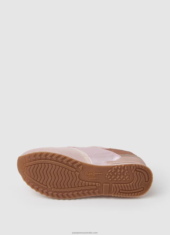 Women Factory Pink Pepe Jeans London Troy Combined Sneakers 60J40589 - Image 5