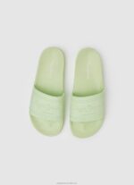 Women Fresh Green Pepe Jeans Slider Logo Beach Flip Flops 60J40688 - Image 2