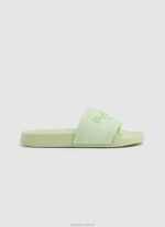 Women Fresh Green Pepe Jeans Slider Logo Beach Flip Flops 60J40688