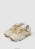 Women Gold Pepe Jeans Albal London Running Sneakers 60J40609 - Image 3