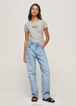 Women Grey Marl Pepe Jeans Basic Logo T-Shirt 60J40401 - Image 3