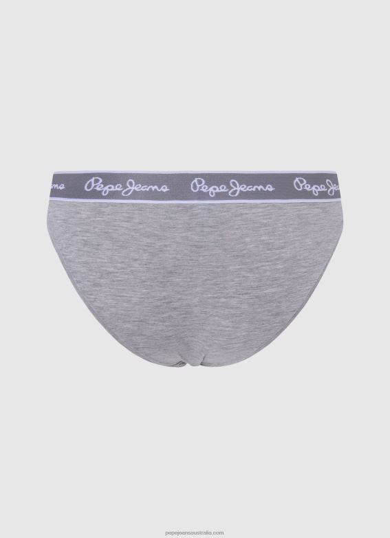 Women Grey Marl Pepe Jeans Classic Panty With Printed Logo 60J40546 - Image 2