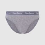 Women Grey Marl Pepe Jeans Classic Panty With Printed Logo 60J40546