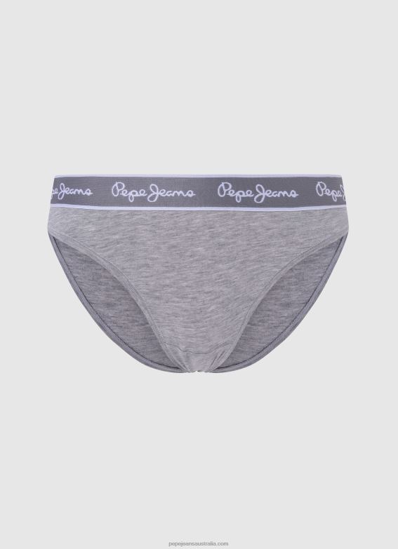 Women Grey Marl Pepe Jeans Classic Panty With Printed Logo 60J40546 - Image 1