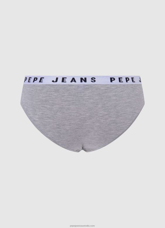 Women Grey Marl Pepe Jeans Classic Panty With Printed Logo 60J40552 - Image 2
