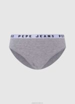 Women Grey Marl Pepe Jeans Classic Panty With Printed Logo 60J40552