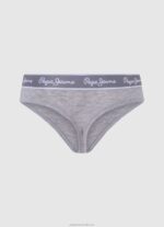 Women Grey Marl Pepe Jeans Classic Thong With Printed Logo 60J40545 - Image 2