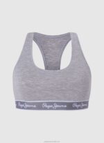 Women Grey Marl Pepe Jeans Classic Thong With Printed Logo 60J40545 - Image 3